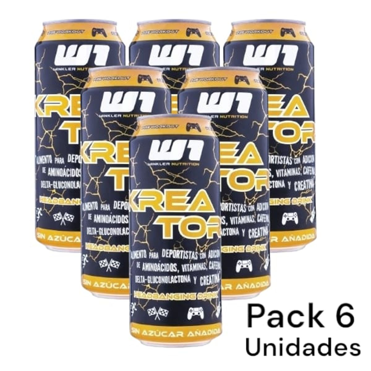 WINKLER NUTRITION - PACK 6 ENERGETICAS KREATOR 473ML PSYCHO LEMONADE - WINKLER NUTRITION