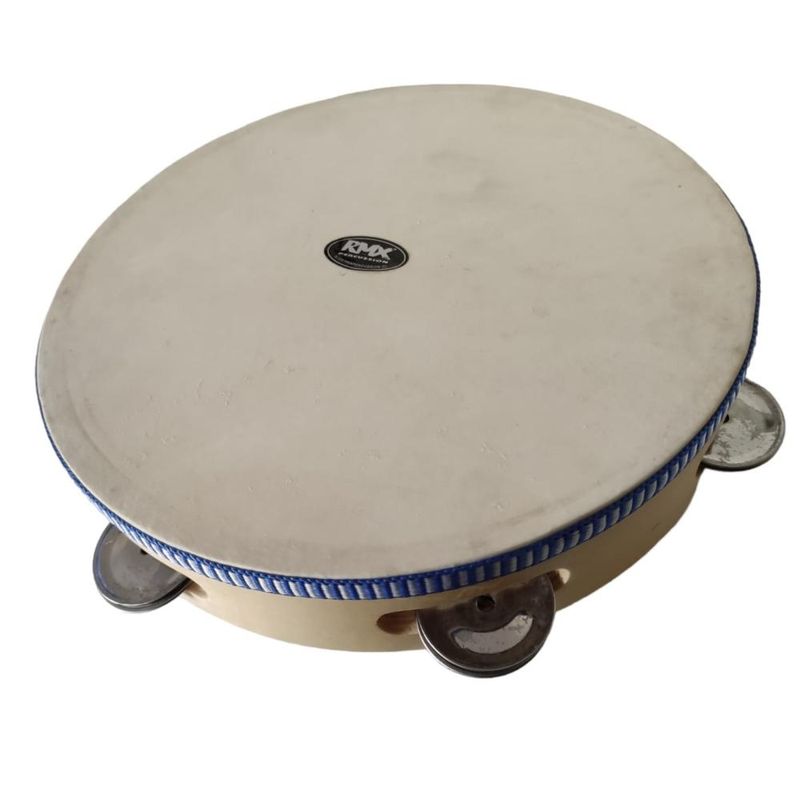 RMX - Pandereta de madera 10 pulgadas RMX PA-99 azul - Crema