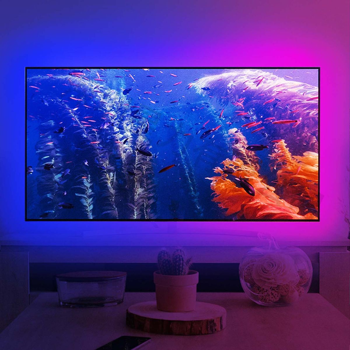 CRUSEC - Kit de Luces de tira RGB Flexible Bluetooth voz Wifi 5mts