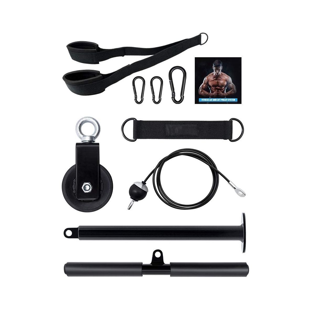 SDFIT - Polea Gym Fitness Cable Triceps Mosquetón- Set Attach SD-004