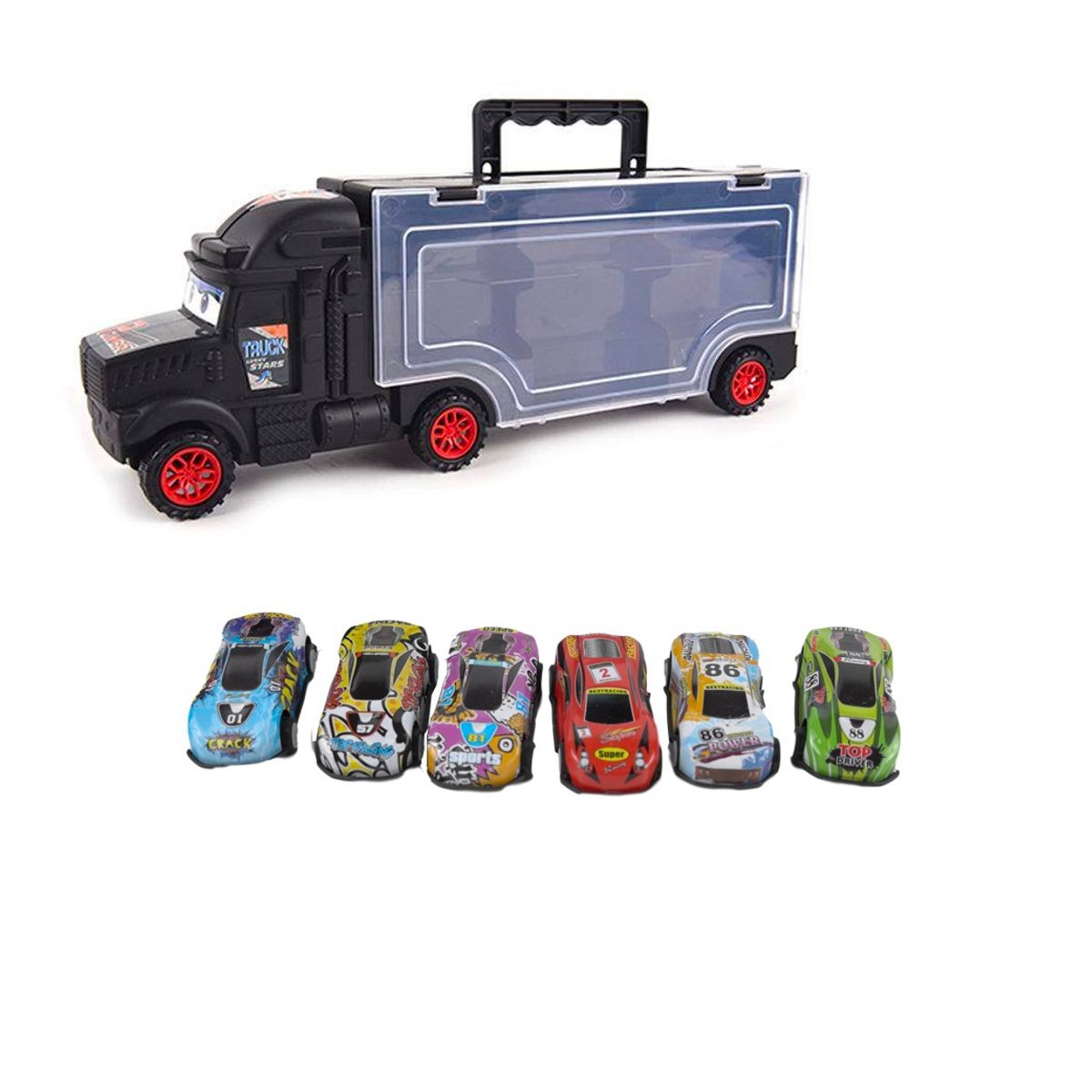 GENERICO - Camion de Juguete Transportador con Autitos Carrera