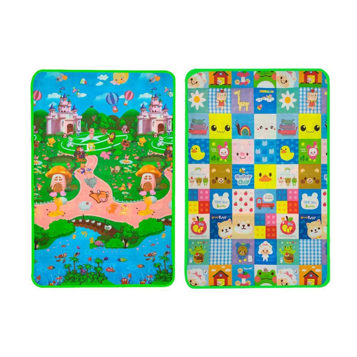 GENERICO - Alfombra Didáctica Antigolpes Reversible Bebé 90x120 Cm