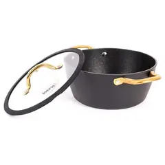 OEM - Ollas Batería de Cocina 7 Piezas Aluminio Forjado Golden Series