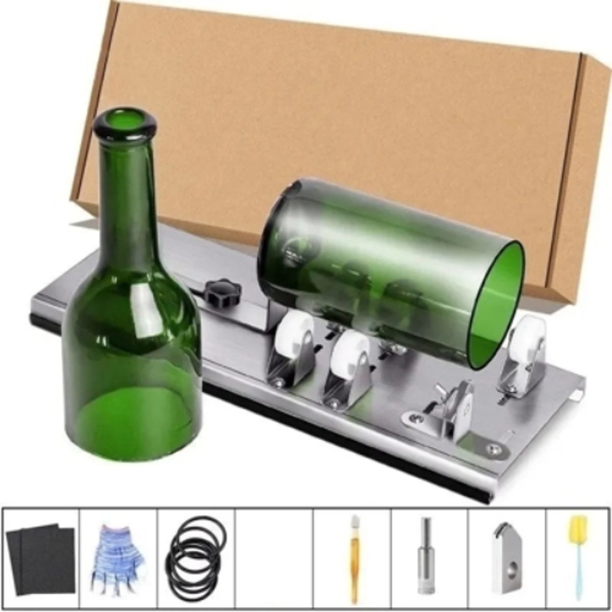 U BUY - Cortador Botella Vidrio Base Metalica Kit Accesorios