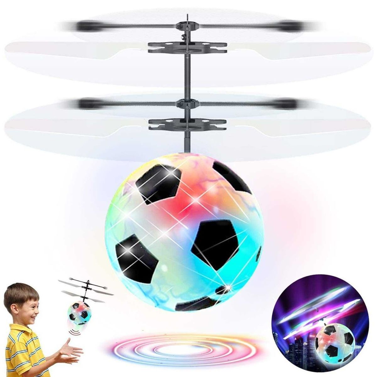 GENERICO - Mini Dron Sensible al Tacto Pelota Futbol con Luces