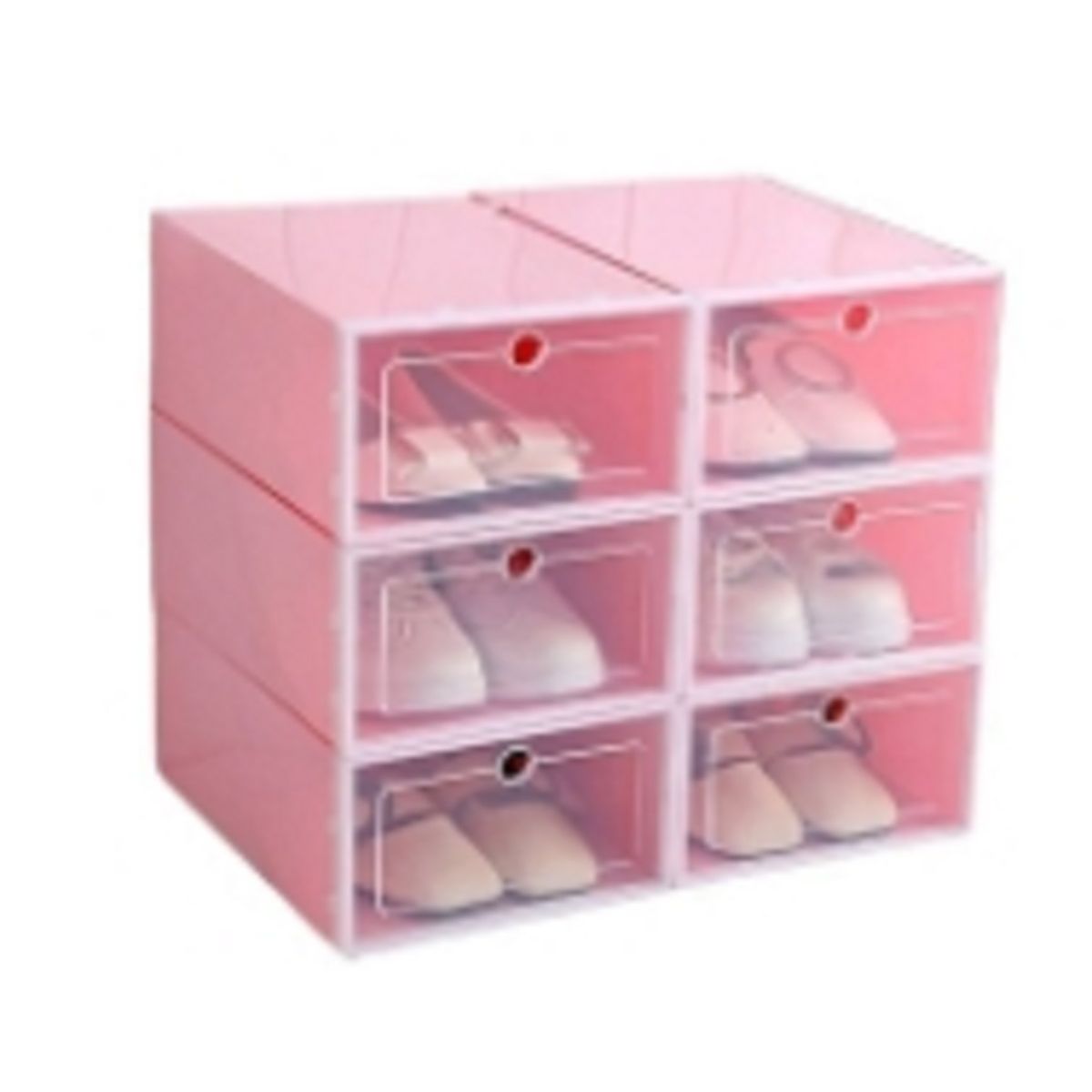 U BUY - Cajones Organizadores De Zapato Apilable Pack 6 Unidades  rosado