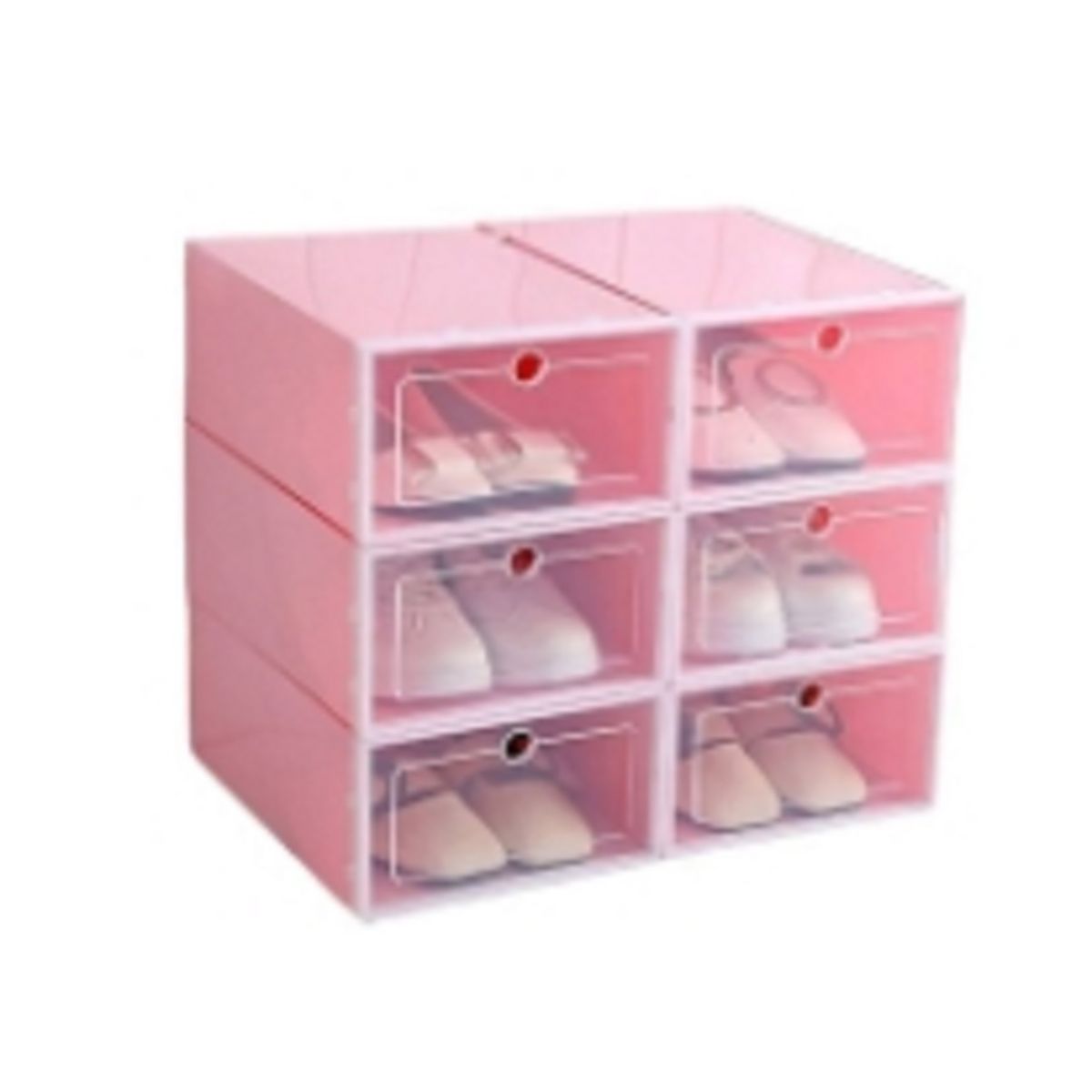 U BUY - Cajones Organizadores De Zapato Apilable Pack 6 Unidades  rosado