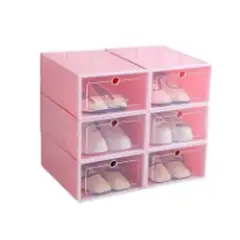 U BUY - Cajones Organizadores De Zapato Apilable Pack 6 Unidades rosado