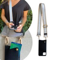 Carcasa Atómica iPhone XR colgante + Correa Arcoíris Plateado