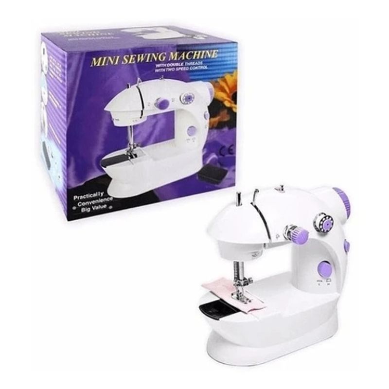 GENERICO - Máquina Coser Portátil Pedal Eléctrica Domestica Blanco