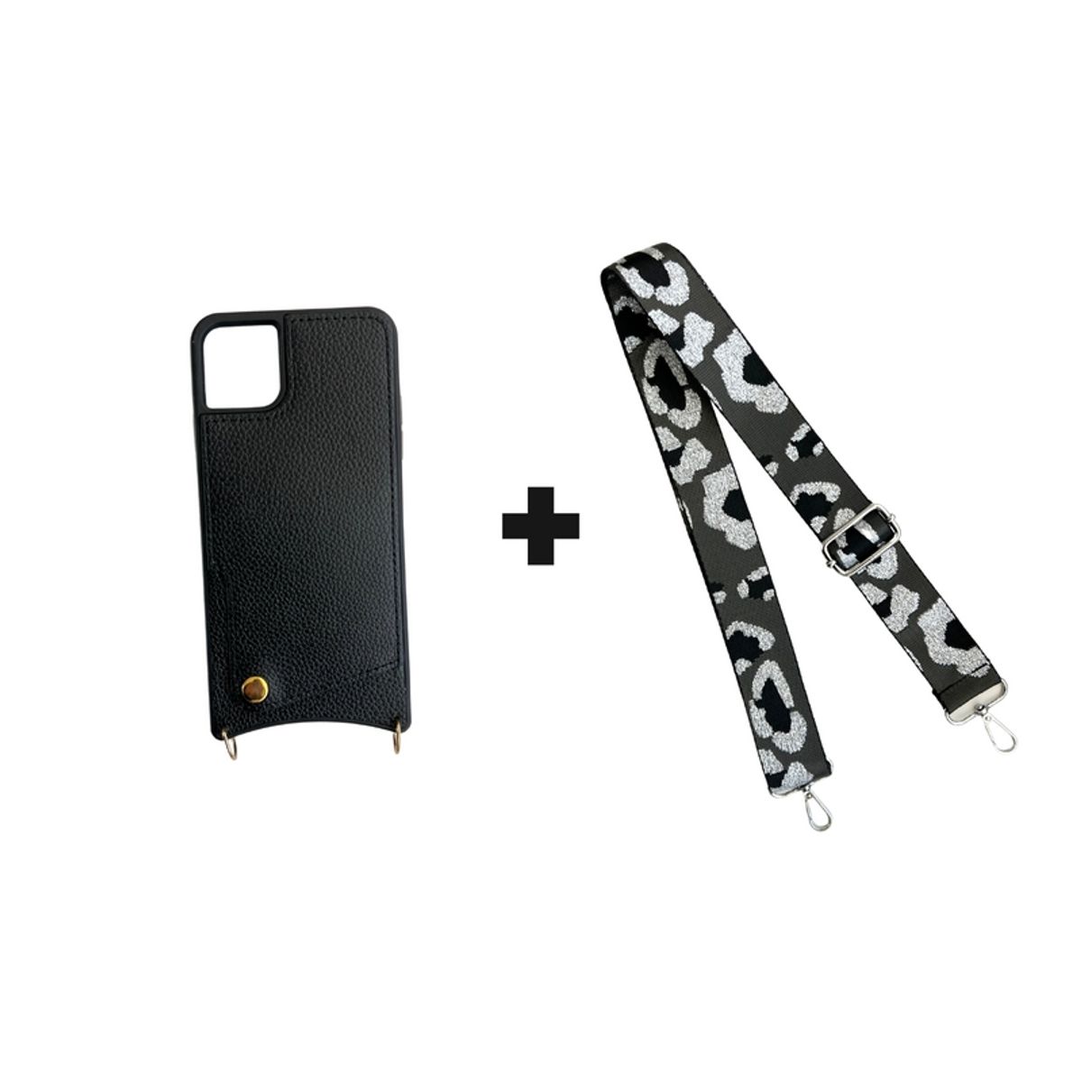 ATOMICA STRAP - Carcasa Atómica iPhone 13 pro max colgante + Correa Chita Plateado