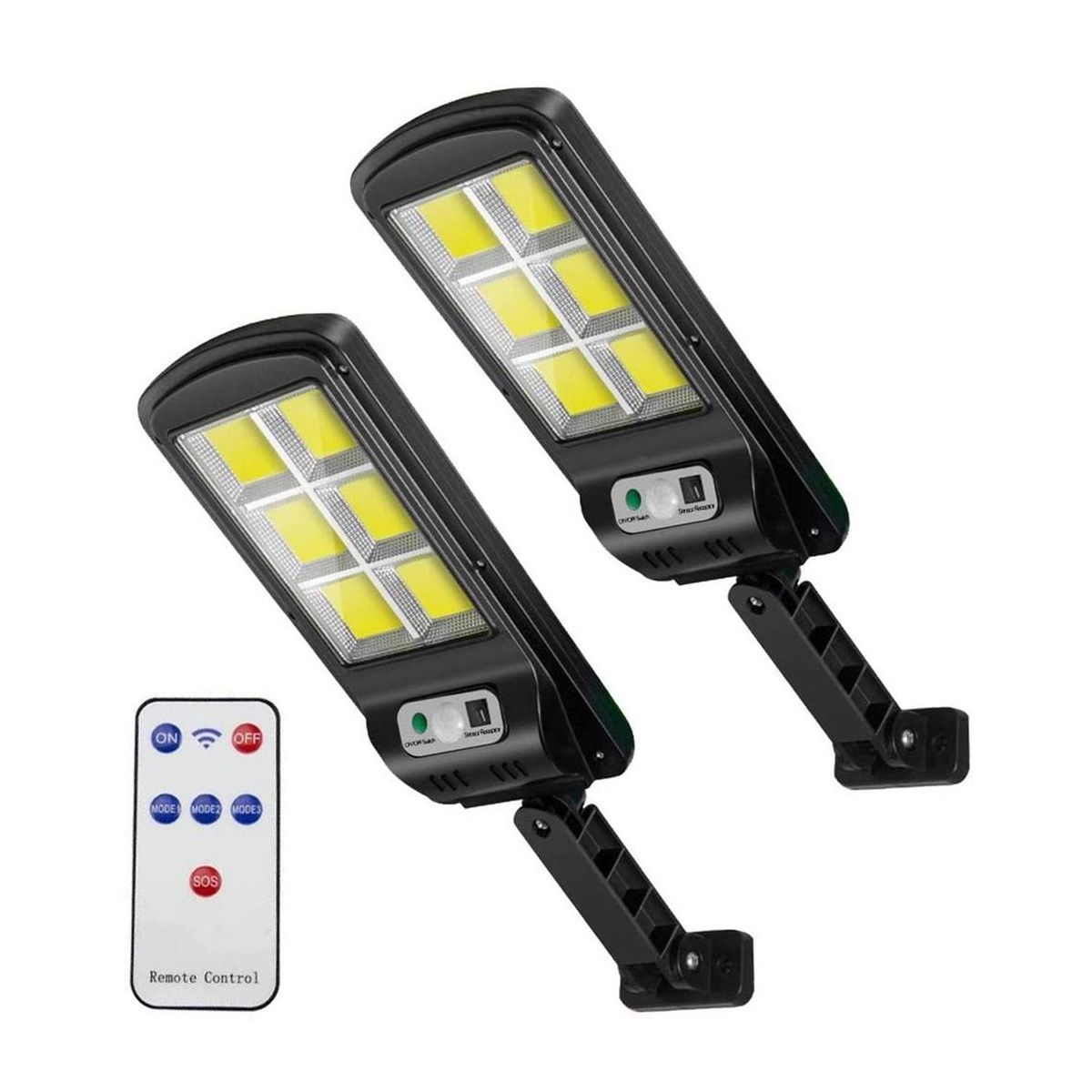 MAXWELL - Foco Solar Led Exterior Sensor Movimiento Set de 2 - Amarillo