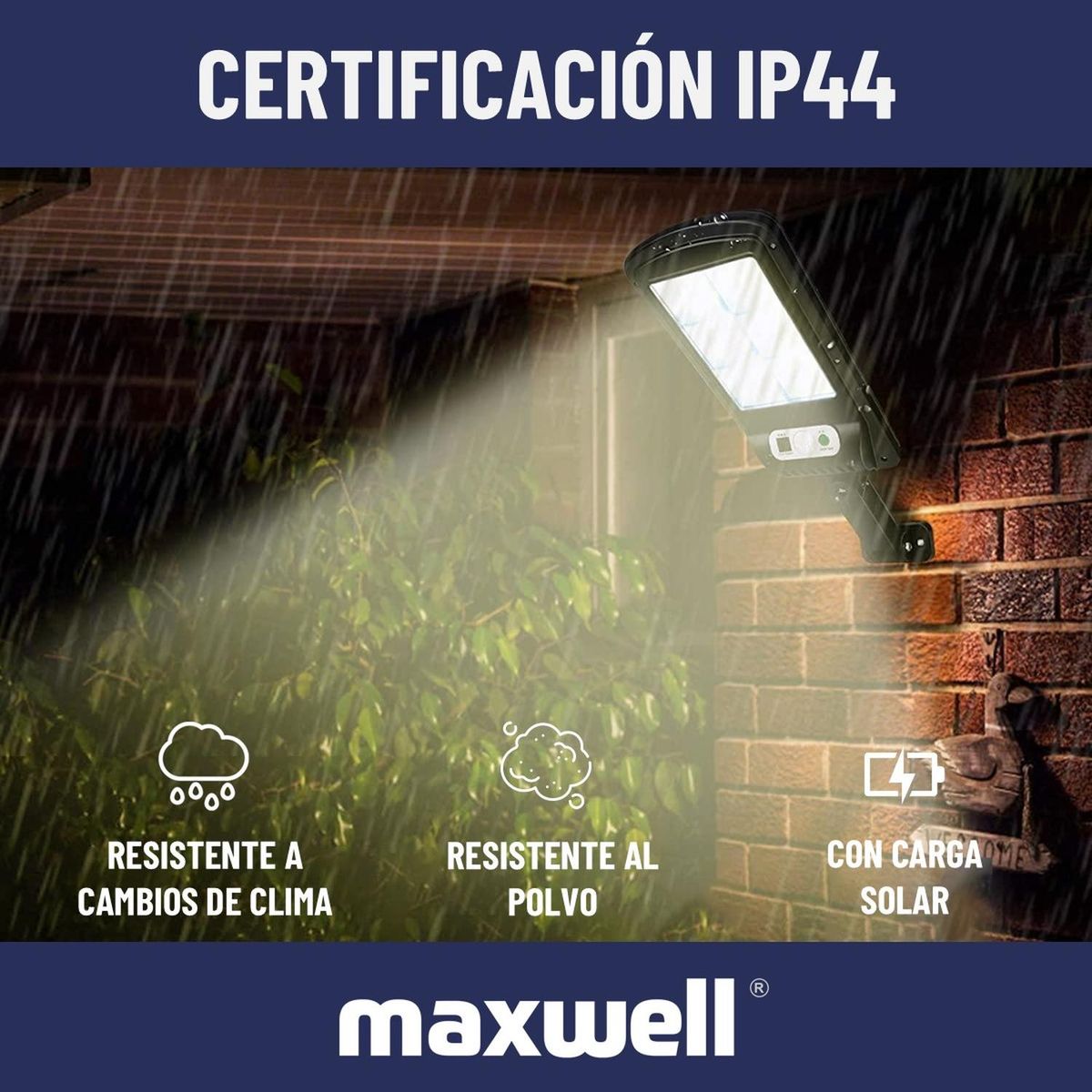 MAXWELL - Foco Solar Led Exterior Sensor Movimiento Set de 2 - Amarillo