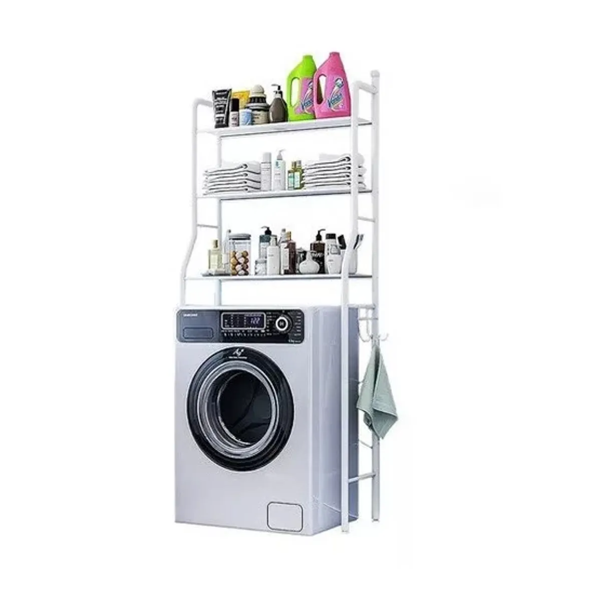 GENERICO - Organizador Estante De Lavadora Baño Metalico Rack 3 Niveles