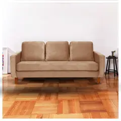 LATAM HOME - Sofá Latam Hombre Venenia 3 Cuerpos Tela Velvet Beige