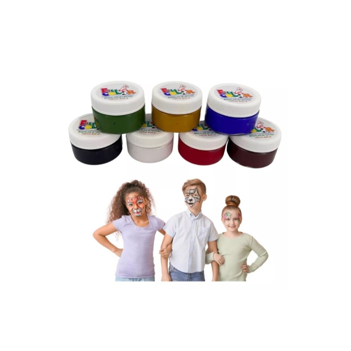 HUDSON - Pack 7 Pinturas De Cuerpo Y Cara Full Color Para Fiestas..