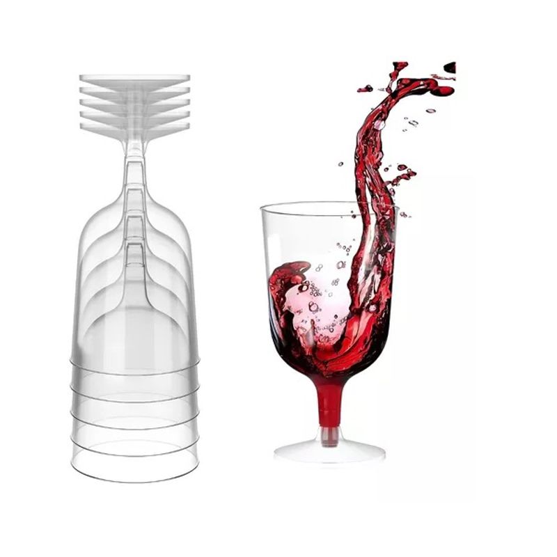 GENERICO - 10 Copas De Vino Copa Acrilico Copa Plastico Copas 6oz/177ml