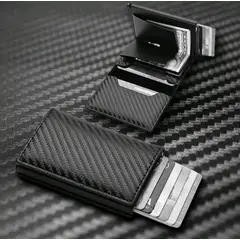 GENERICO - Tarjetero billetera minimalista porta tarjetas negro 0029NE