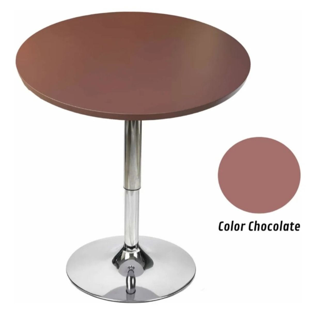 ARTIHOGAR - Pack 2 Mesas Bar Altura Regulable 60cm Diámetro Color Cafe