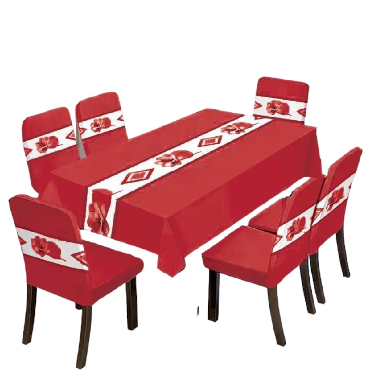 GENERICO - Mantel Anti-manchas con 6 Fundas de Sillas elasticadas