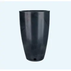 FLORIDIS - MACETERO NEGRO EFECTO MARMOL AMSTERDAM 65CM ALTO CON PLATO