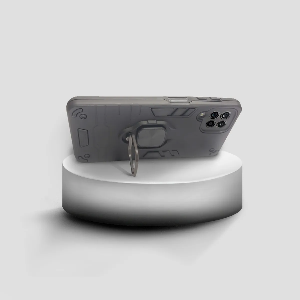 GENERICO - CARCASA PARA SAMSUNG A12 NEGRA ANTIGOLPE ANILLO PROTECTOR CAMARA