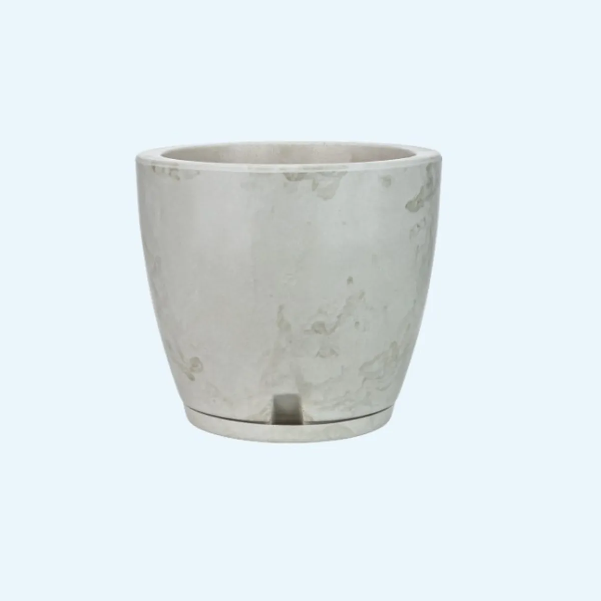 FLORIDIS - MACETERO FLORIDIS GRIS EFECTO MARMOL AMSTERDAM 28CM ALTO CON PLATO