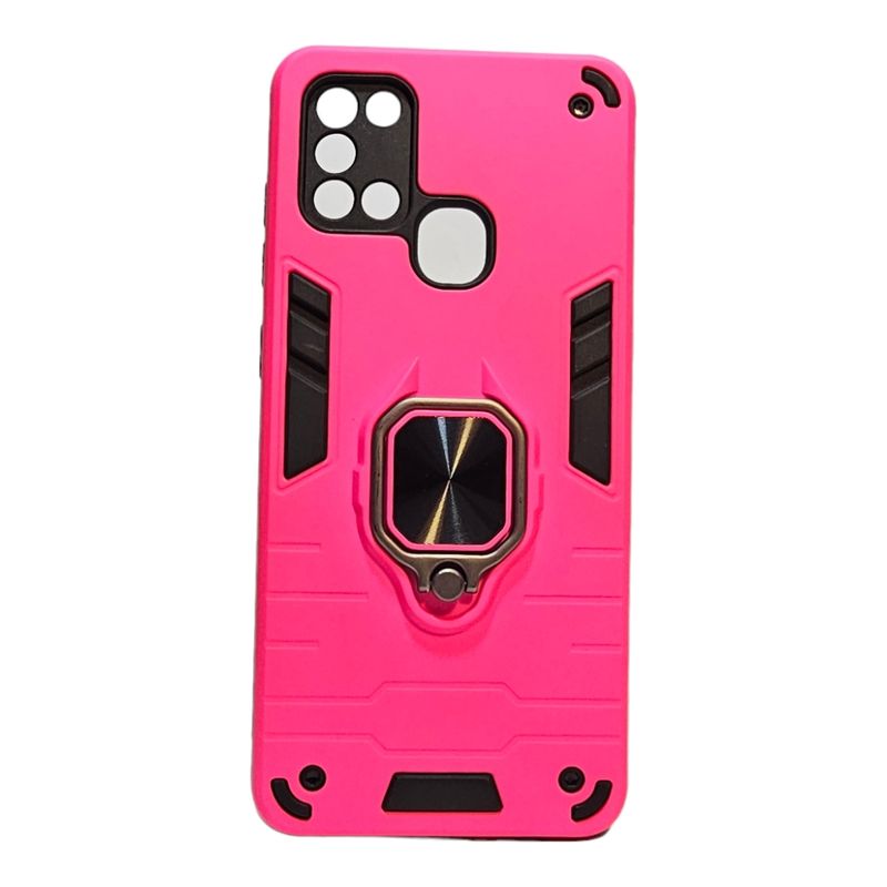 GENERICO - CARCASA PARA SAMSUNG A21S FUCSIA ANTIGOLPE ANILLO PROTECTOR CAMARA