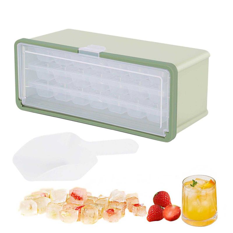 EVERSO - 3Capas Cajón Hielo Enrejado Hielo Doméstico Hielera Multicapa Con Tapa