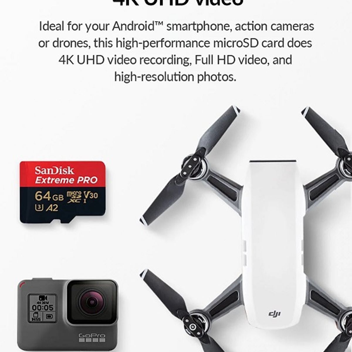 GENERICO - Tarjeta Memoria Micro SD Sandisk Extreme PRO 64GB Negra