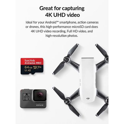 Imagen 2 del producto Tarjeta Memoria Micro SD Sandisk Extreme PRO 64GB Negra