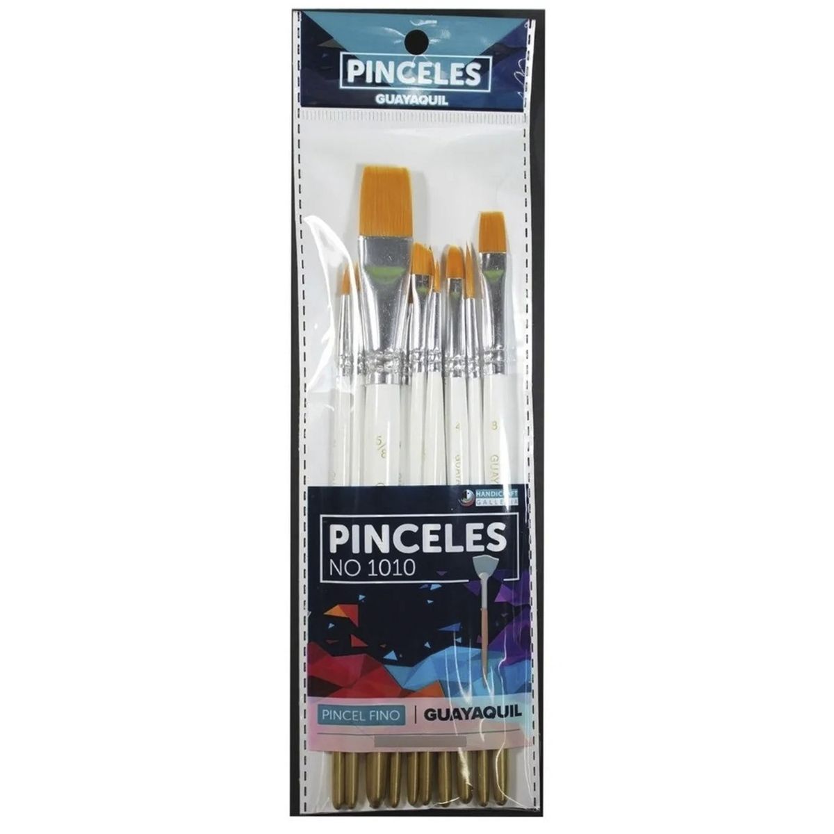 GENERICO - Set 10 Pinceles Guayaquil Blanco Pelo Sintético