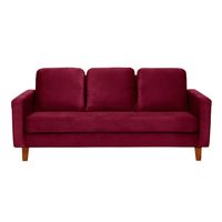 Sofá Venecia 3 Cuerpos Tela Velvet Burdeo