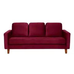LATAM HOME - Sofá Venecia 3 Cuerpos Tela Velvet Burdeo