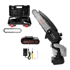GENERICO - Mini Motosierra Eléctrica Inalámbrica Pequeña De 6 Pulgadas