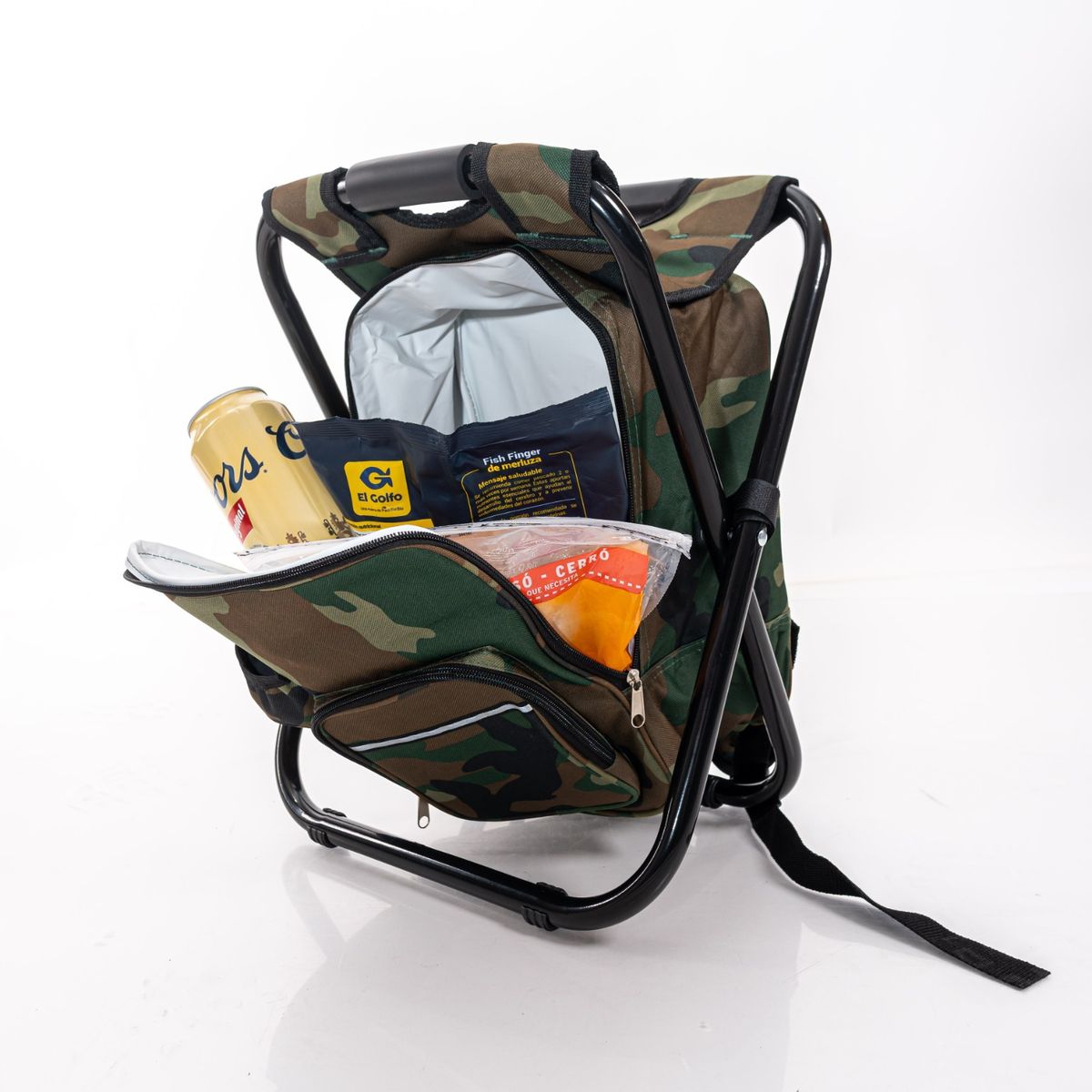 GENERICO - SILLA CAMPING MOCHILA  PORTATIL CON COOLER