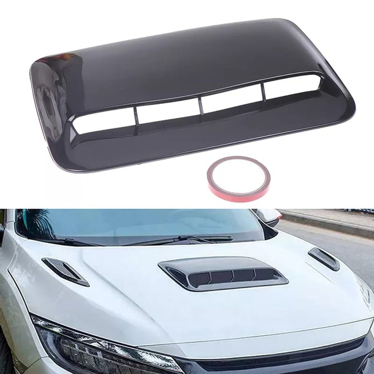 GENERICO - Toma de flujo de aire para capot de autos decorativa