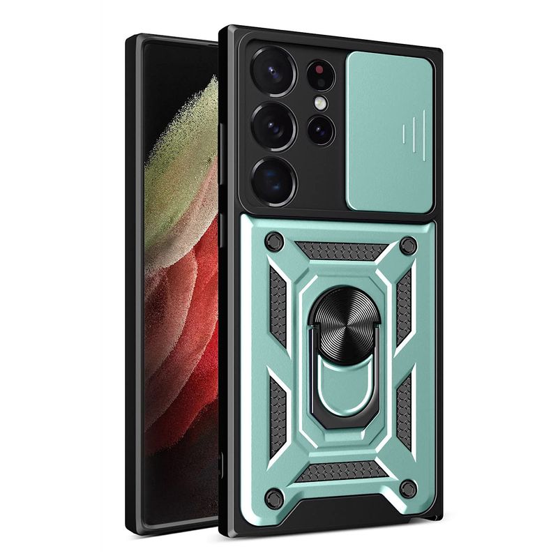 GENERICO - Carcasa Armor Con Anillo Para Samsung S23 Ultra-Verde