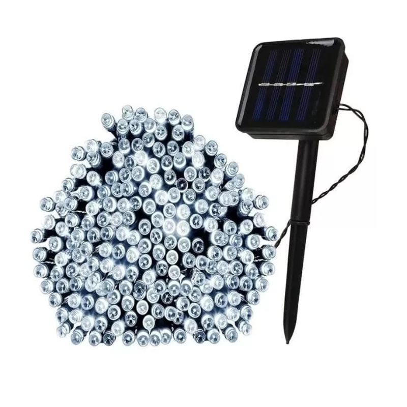 GENERICO - Luces Solares Guirnalda 200 Led Blanco Frio 20 Metros