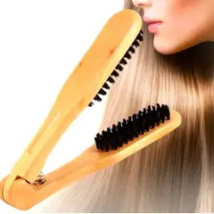 GENERICO - Cepillo de madera para planchar cabello.