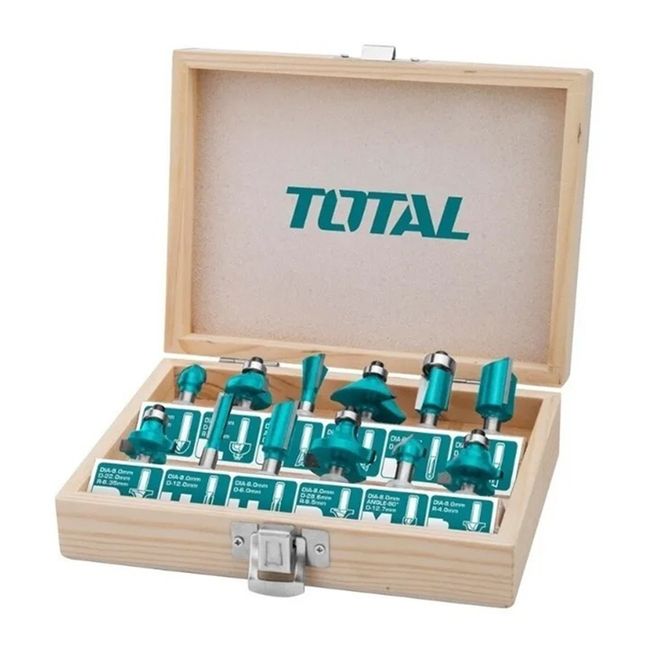 TOTAL TOOLS - Juego De Fresas 12 Piezas 12mm Tupi Router