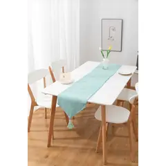 ANGELES DEL HOGAR - Camino De Mesa Medida 37x180cm con Borlas