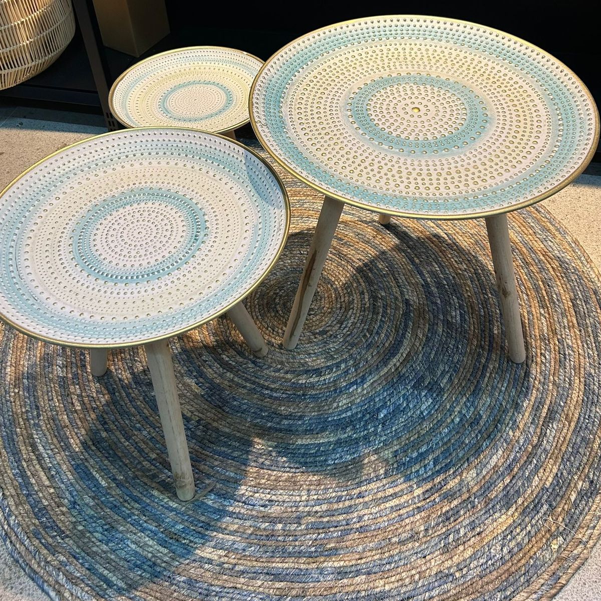 ANGELES DEL HOGAR - Set De 3 Mesas Circular para Living