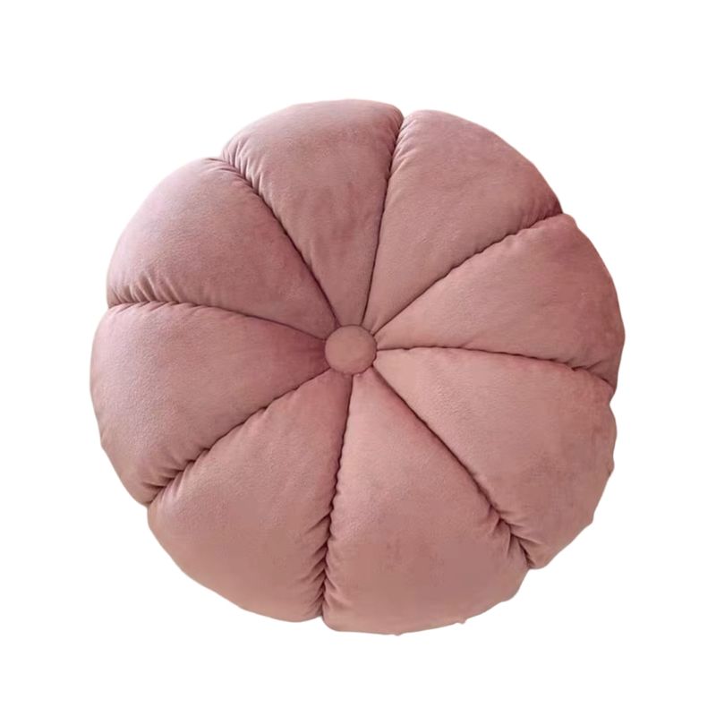 ANGELES DEL HOGAR - Cojín redondo rosado - terciopelo 45 cm de diámetro