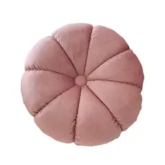 ANGELES DEL HOGAR - Cojín redondo rosado - terciopelo 45 cm de diámetro