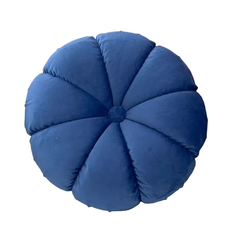 ANGELES DEL HOGAR - Cojín redondo Azul - terciopelo 45 cm de diámetro