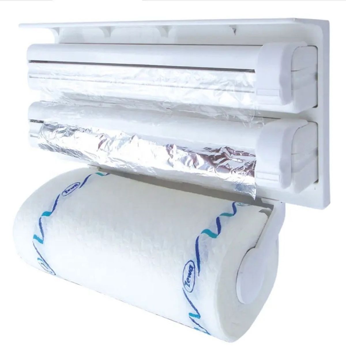 GENERICO - Porta Rollo Toalla Nova Triple Dispensador Cocina Alusa Film