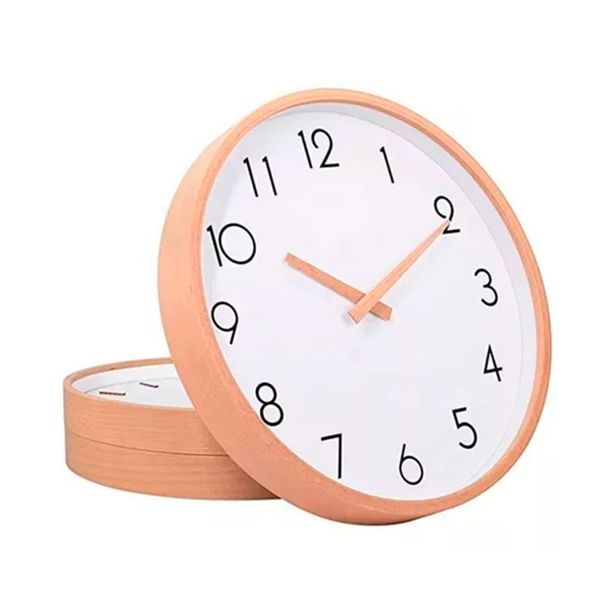 GENERICO - Reloj De Muralla Redondo Madera Clara Analogo