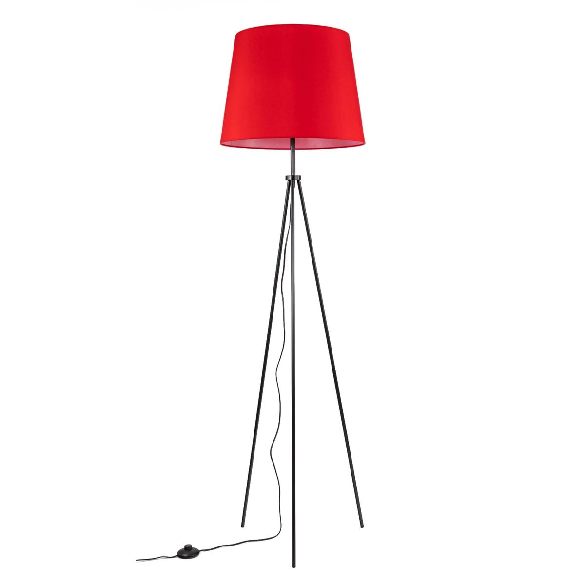 DISEÑO 3 - Lámpara Pie Tripode Negra P Roja Diseño 3