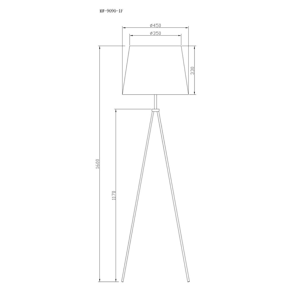 DISEÑO 3 - Lámpara Pie Tripode Negra P Roja Diseño 3
